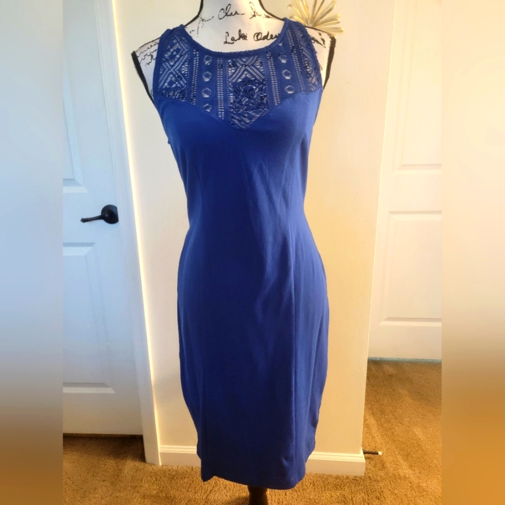 Kardashian Kollection Lace Neck Dress